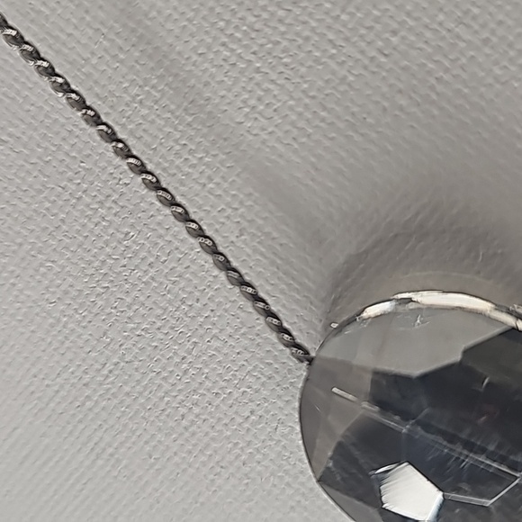 AS Diamond Cut Silver Gray Crystal Drop Earrings - Picture 8 of 11